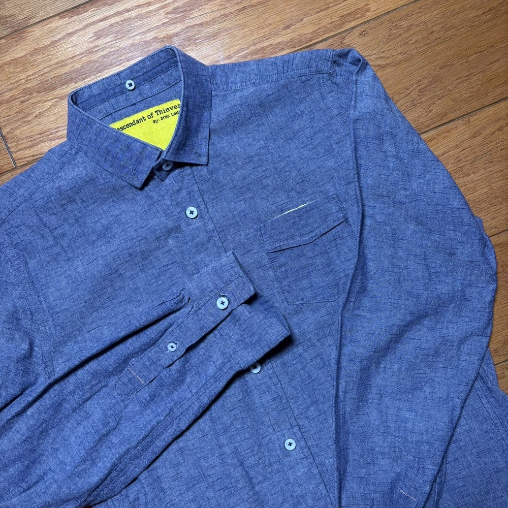 Descendant of Thieves Dres Lardo Mens Button Down Shirt Gray Limited #170 Sz M
